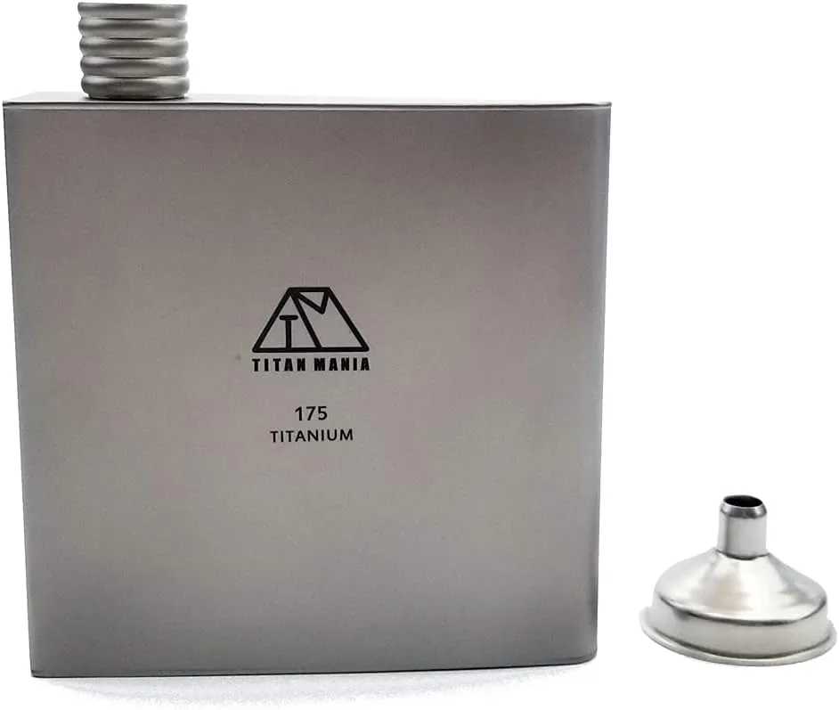 Titanium Hip Flask 175ml, With Funnel, Skittle, Ultra Lightweight, Sturdy, Outdoor Gear, Camping Equipment