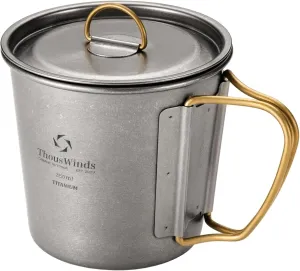 Titanium Mug, 350ml Camping Cup with Lid, Outdoor Titanium Lightweight Coffee Mug for Hiking Backpacking Camping