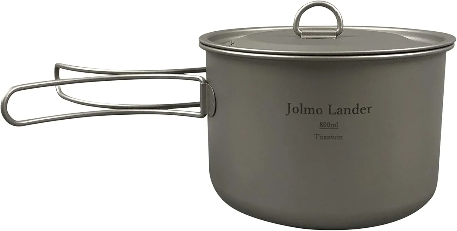 Titanium Pot 800ml Camping Short Pot