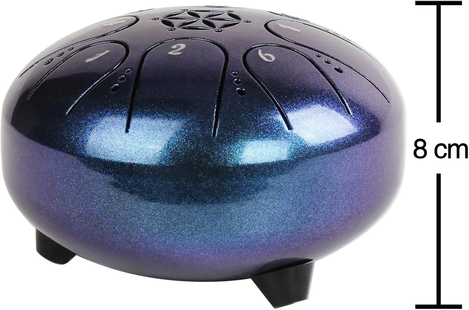 Titanium Steel Tongue Drum with a Carry Bag, 5 Inches (13cm) 8 Notes Diatonic Scale Handpan Tank Drum Kit, Portable C-Key Percussion Instrument.