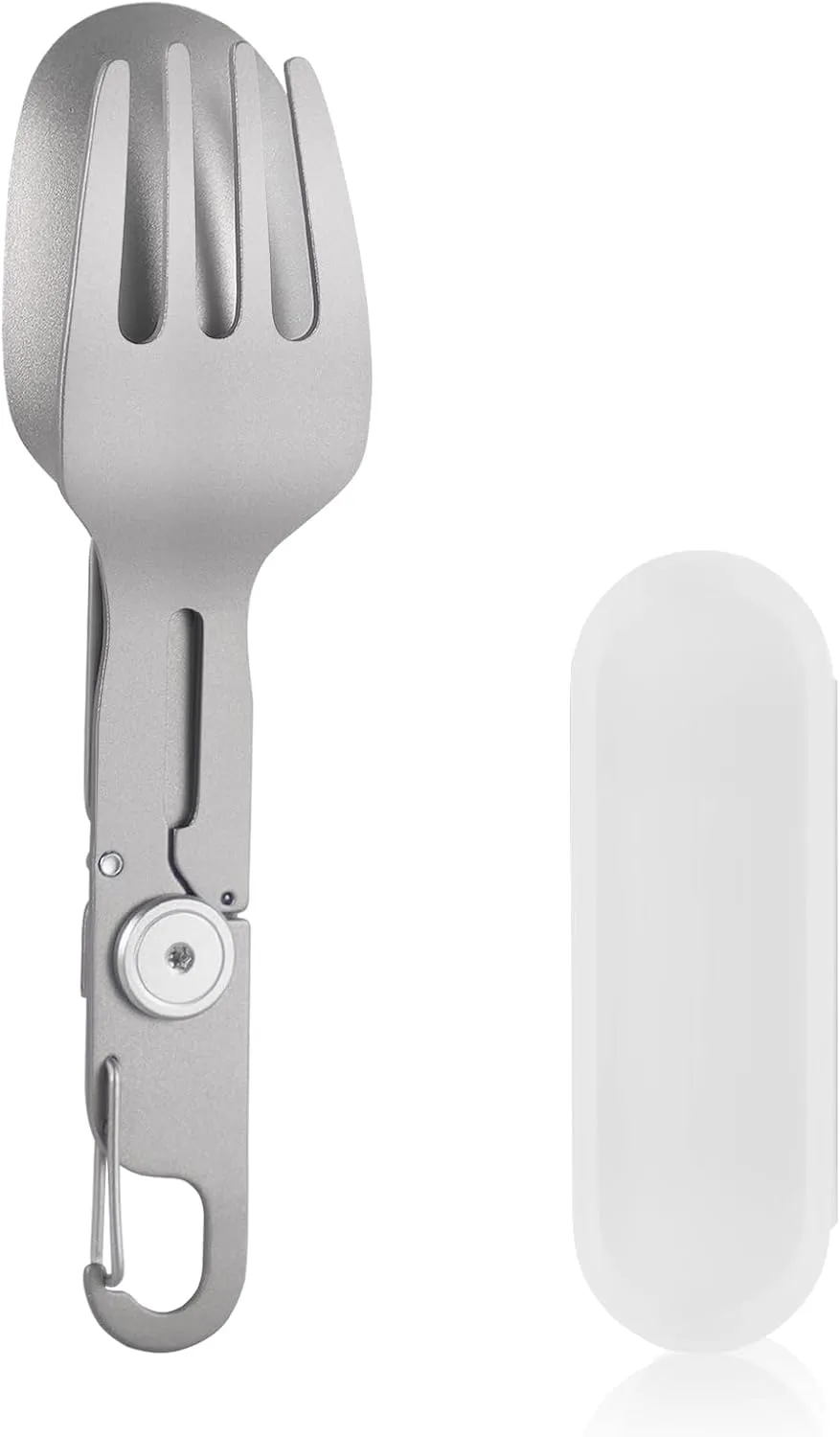 Titanium Tableware Set, 2 in 1 Removable Foldable Tableware, Fork and Spoon, with Storage Box,ifunctional Tableware, Suitable for Outdoor, Camping, Hiking, Picnic