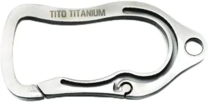 TiTo Titanium Gr5 Carabiner Key Ring Buckle Quickdraw Hook Key Chain Camping Hiking Backpack EDC Tool(titanium color)