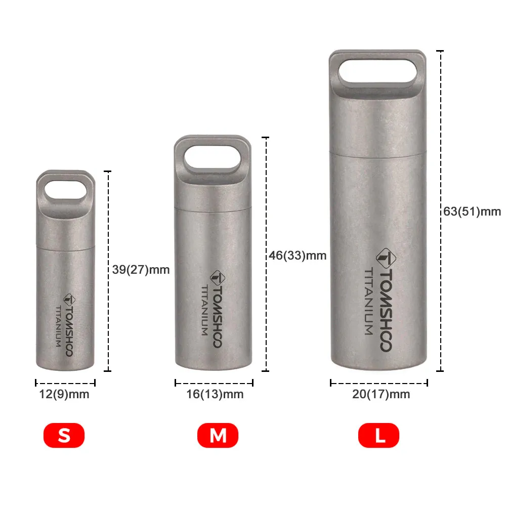 TOMSHOO Titanium Mini Waterproof Storage Pill Box – Lightweight EDC Container for Travel & Outdoor Use