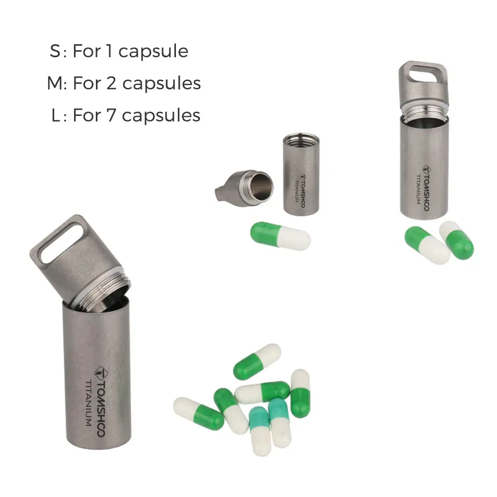 TOMSHOO Titanium Mini Waterproof Storage Pill Box – Lightweight EDC Container for Travel & Outdoor Use
