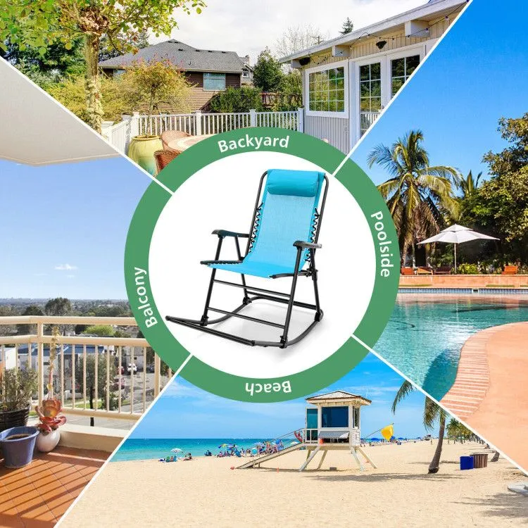 TrailGlide™ Zero Gravity Rocking Chair – Foldable Outdoor Lounger with Lock & Headrest