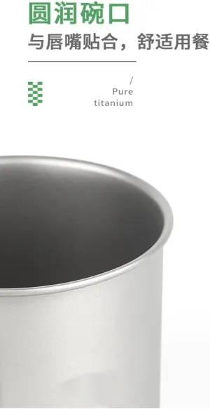 Travel camping home folding handle with lid water cup coffee cup outdoor pure titanium mug 350ML