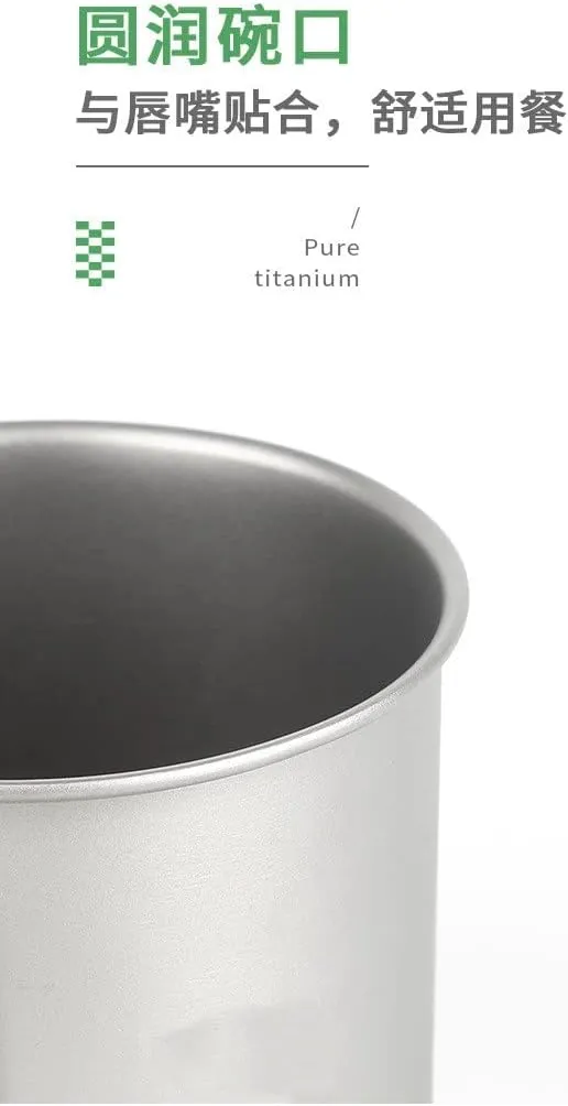 Travel camping home folding handle with lid water cup coffee cup outdoor pure titanium mug 350ML