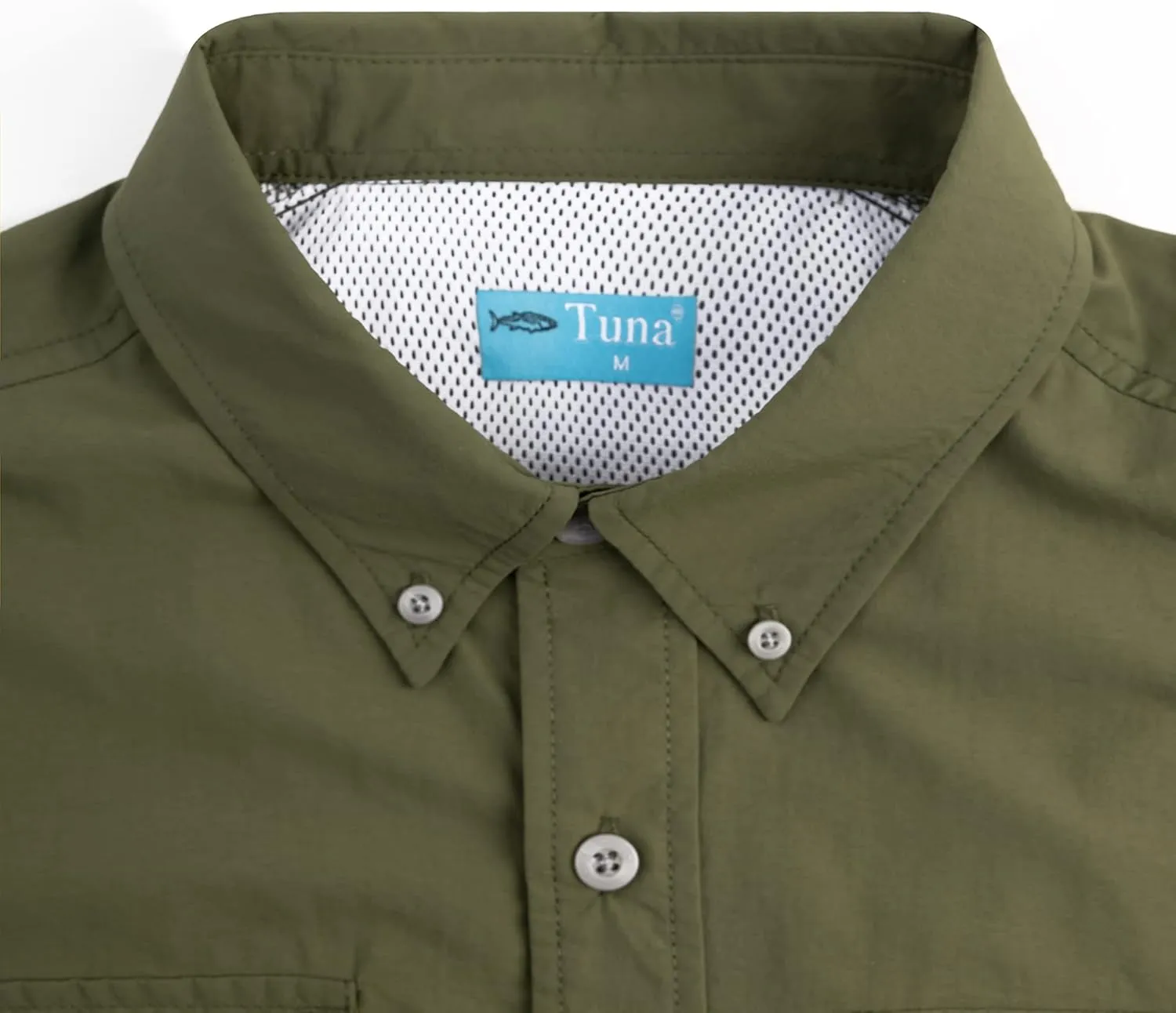 Tuna Men's Fishing Outdoor Button Down UPF 50  Sun Protection Waterproof Hiking Long Sleeve Shirts