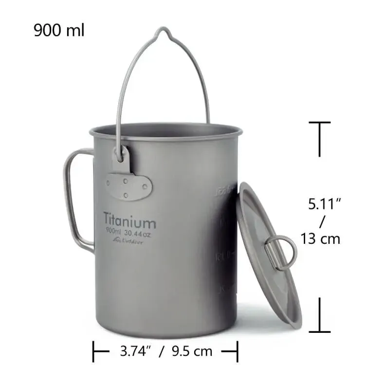 Ultralight Titanium Pan Outdoor Cookware Camping Pot Folding Tableware Enhancing The Body Resistance