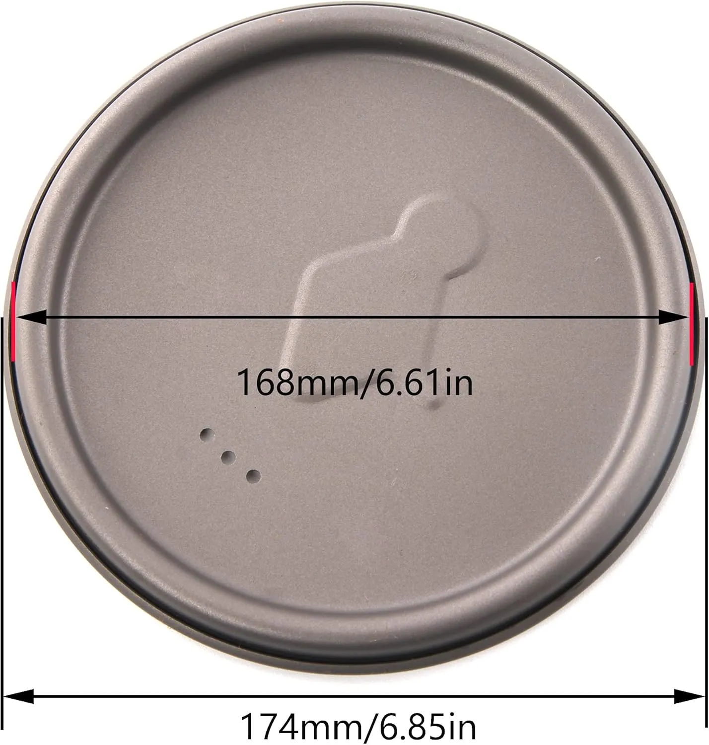 Universal Titanium Cup Lid, Mug Lid, Titanium Camping Pot Lid (170mm/6.7in)