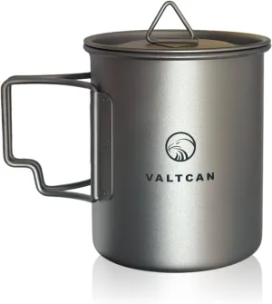 Valtcan 450ml Titanium Camping Cup with Tight Lid 15.2oz or 1.9 Cups Capacity