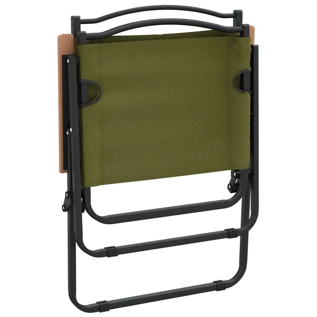 vidaXL Camping Chair Set of 2 Green 500D Oxford fabric with PE coating