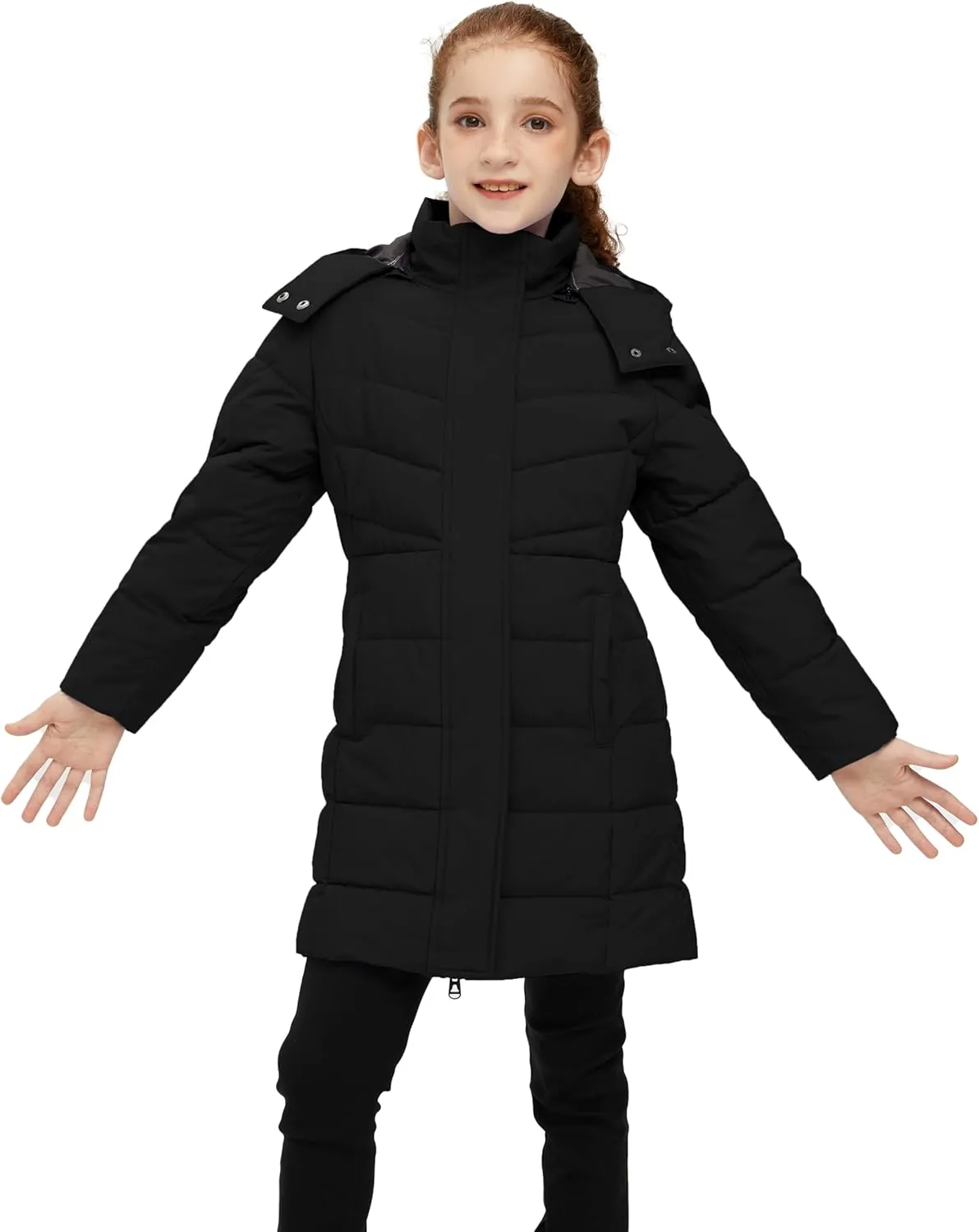 Wantdo Girl's Puffer jacket Warm Insulated Winter Coat Lightweight Water-Resistant Padded Parka with Hood