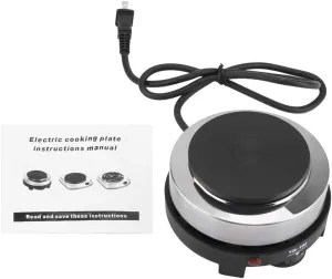 Watris Veiyi Small Electric Hot Plate, 500W Mini Hot Plate Electric Stove, Portable Electric Burner for Office Home Kitchen (US Plug 110V)