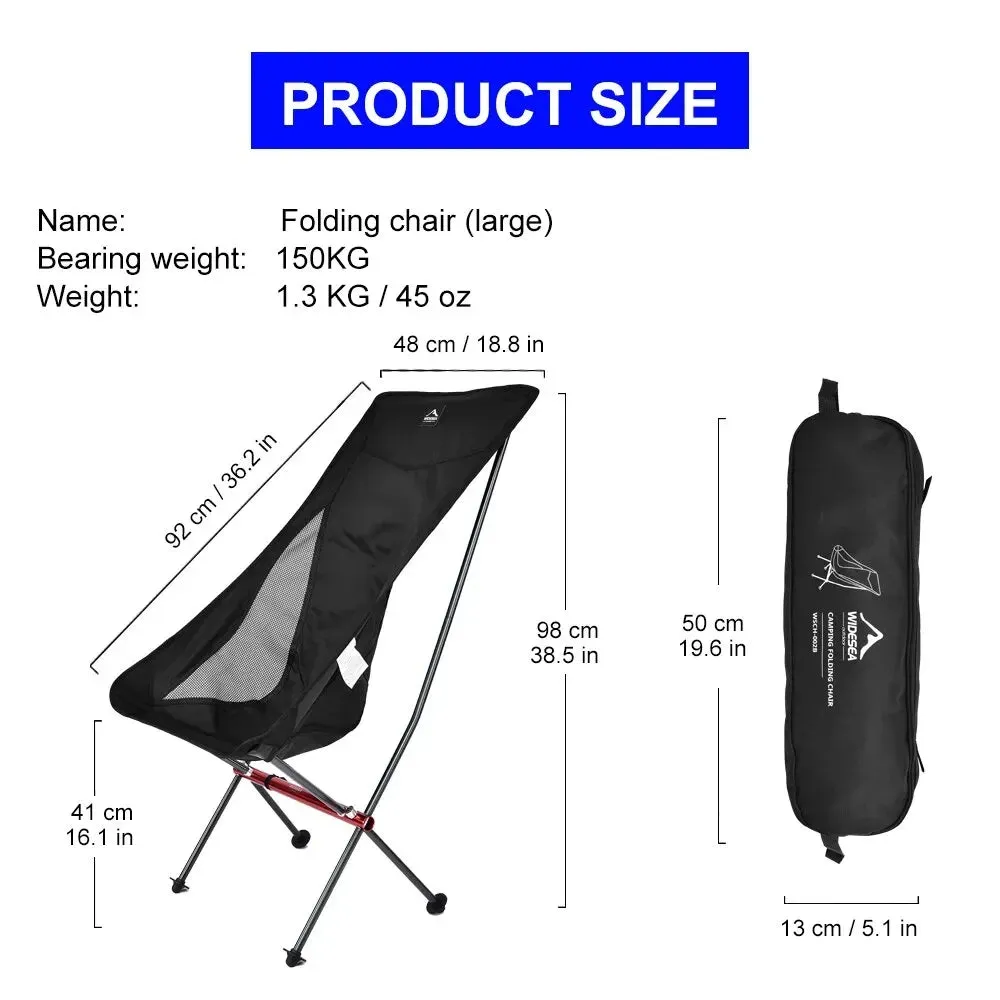 Widesea Camping Fishing Folding Chair Foldable Beach Chaise Longue for Relaxing and Leisure