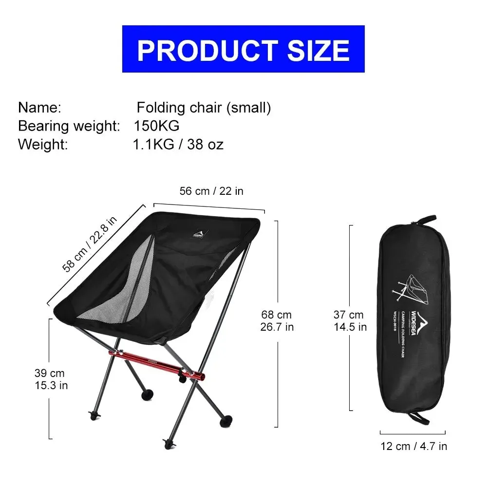 Widesea Camping Fishing Folding Chair Foldable Beach Chaise Longue for Relaxing and Leisure