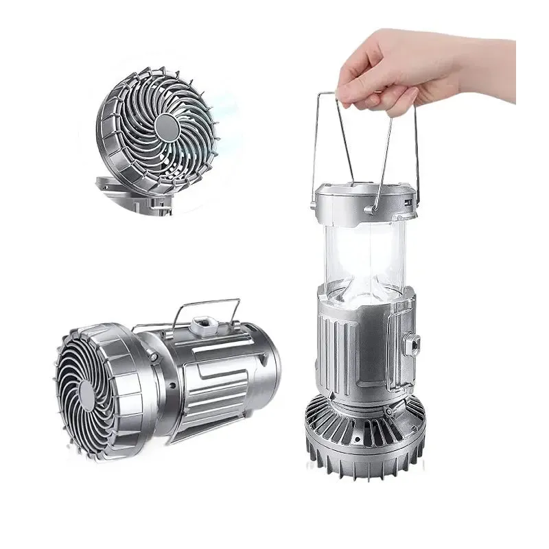with Lantern Portable LED Fan Cutting-edge style Outdoor Fully automated Solar Waterproof Lights