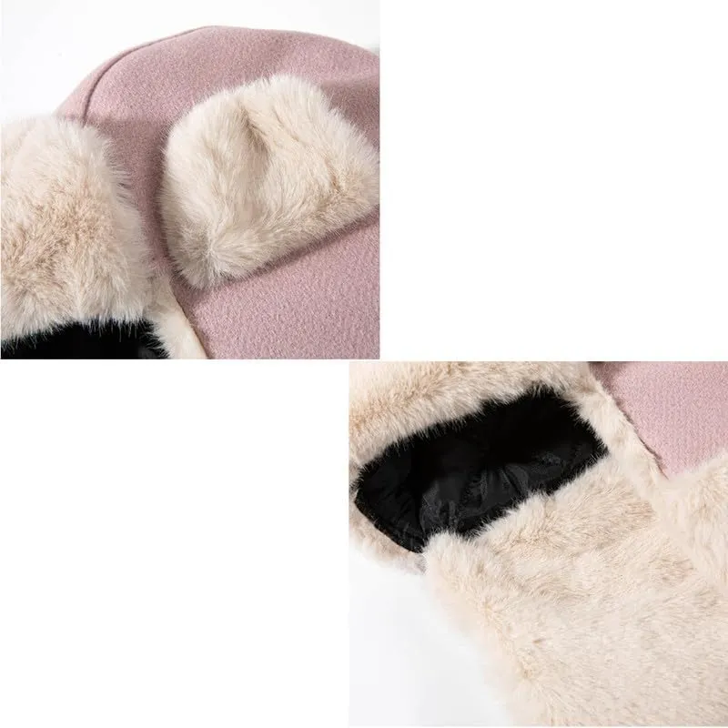 Women Men Winter Trapper Hat Ear Flaps Russian Ushanka Trooper Aviator Hunting Hats Eskimo Windproof Ski Snow Cap