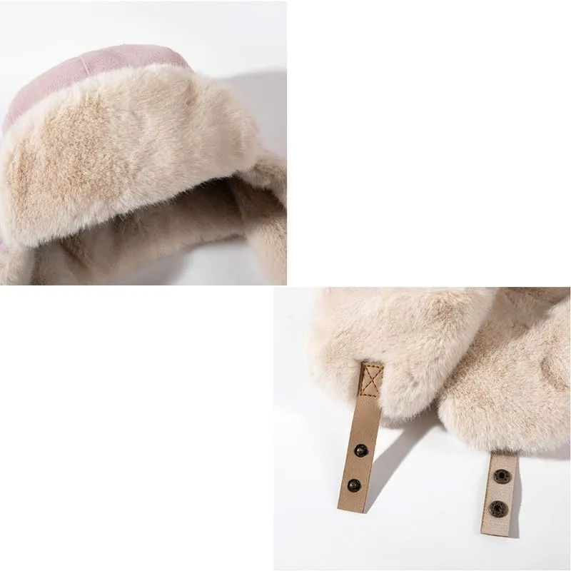 Women Men Winter Trapper Hat Ear Flaps Russian Ushanka Trooper Aviator Hunting Hats Eskimo Windproof Ski Snow Cap