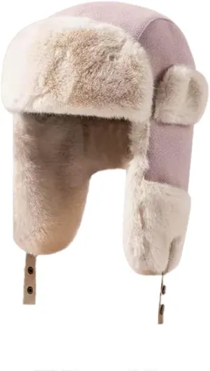 Women Men Winter Trapper Hat Ear Flaps Russian Ushanka Trooper Aviator Hunting Hats Eskimo Windproof Ski Snow Cap