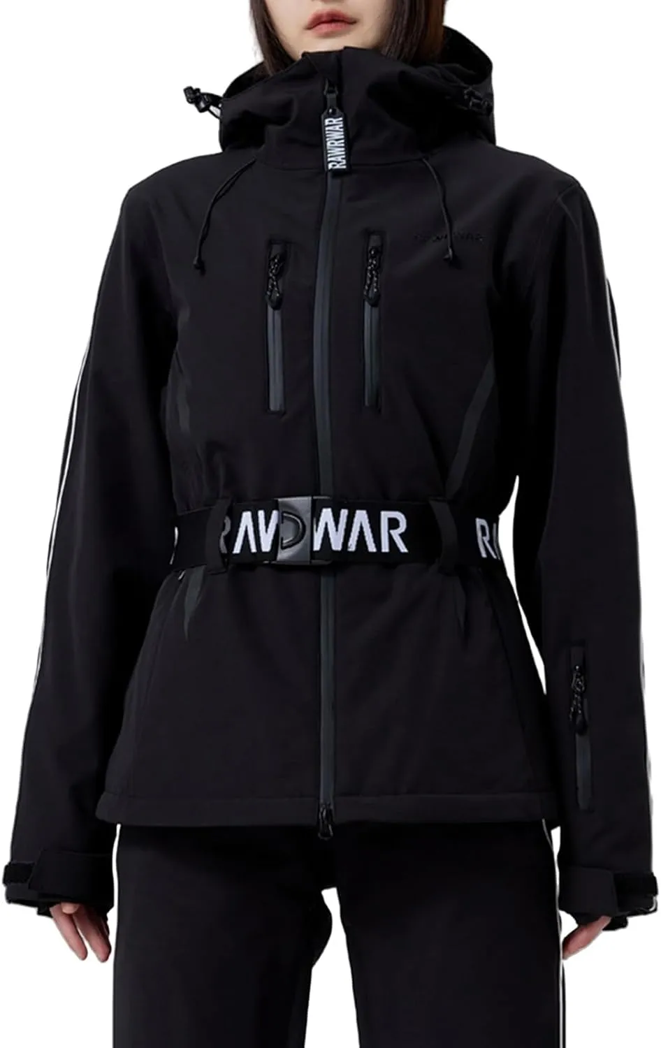 Women's Waterproof Ski Jackets Outdoor Warm Windproof Snow Jacket Mountain Snowboard Hooded Raincoat with Belts