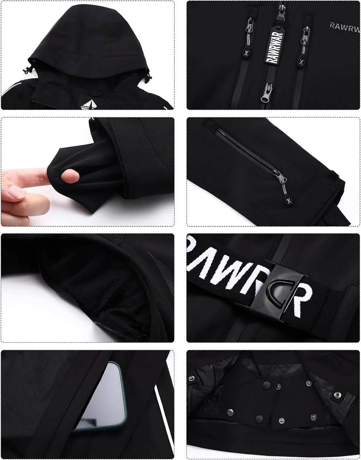 Women's Waterproof Ski Jackets Outdoor Warm Windproof Snow Jacket Mountain Snowboard Hooded Raincoat with Belts