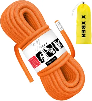 X XBEN Outdoor Climbing Rope 10M(32ft) 20M(64ft) 30M(96ft) 50M(160ft) 70M(230ft) 152M(500FT) 352M(1000FT) Static Rock Climbing Rope for Escape Rope Ice Climbing Equipment Fire Rescue Parachute